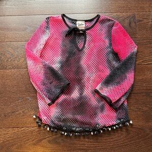 Pink and Black Kids Swim Coverup